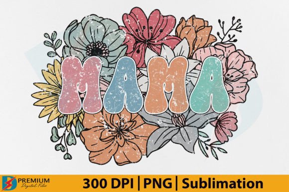Download Retro Mama PNG, Mom Floral Flower Design - Flower design Collection